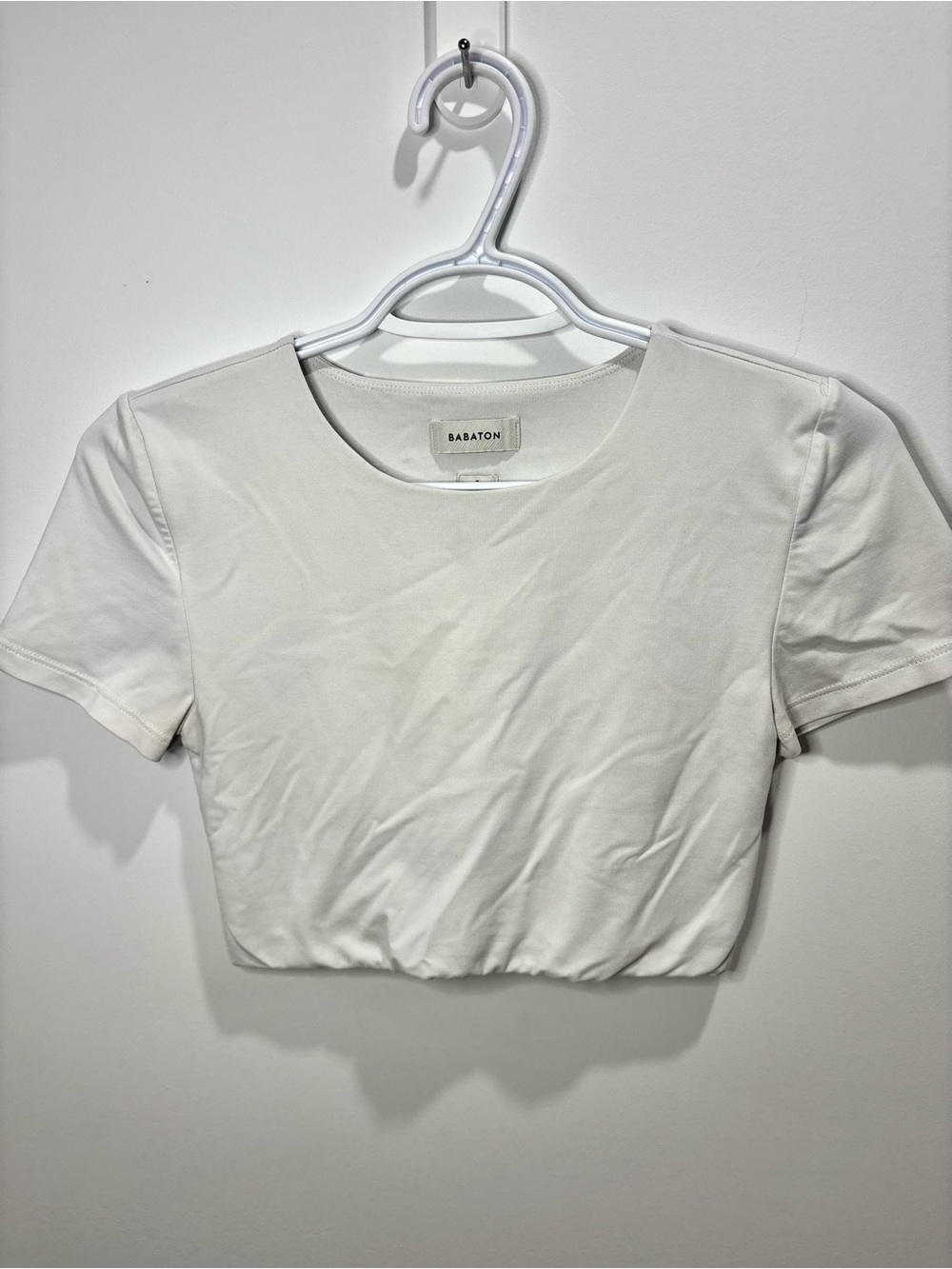 Babaton White Cropped Tee Size Small